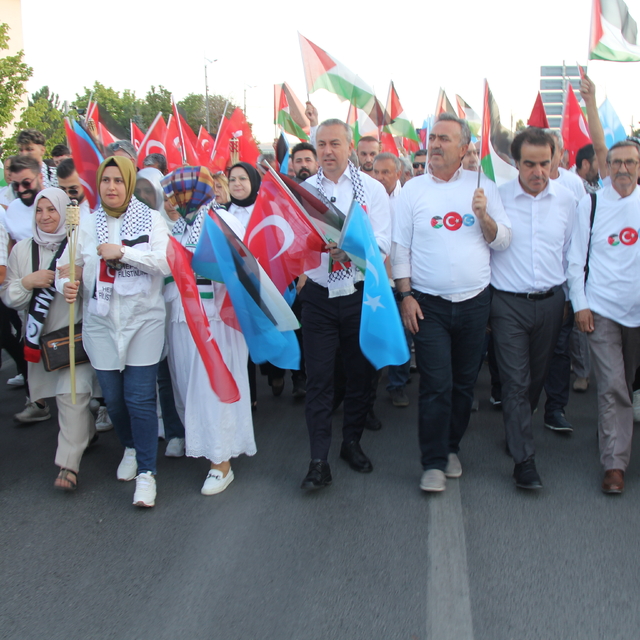 Sivas'ta Filistin'e destek yürüyüşü