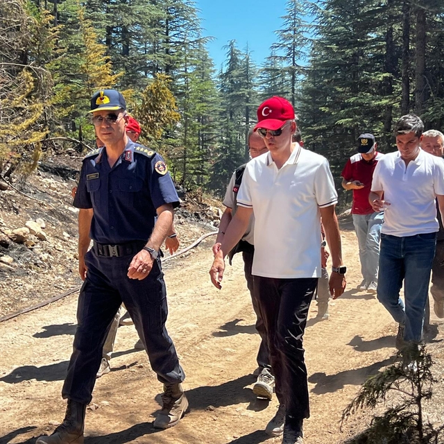 Karaman Valisi Çiçekli, iki ilçede söndürülen orman yangınlarının ardından...