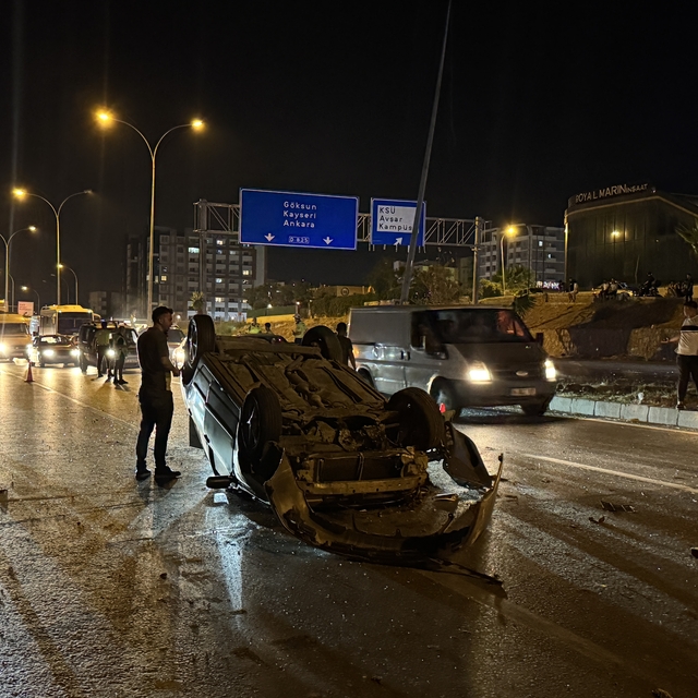 Kahramanmaraş'ta takla atan otomobilin sürücüsü yaralandı