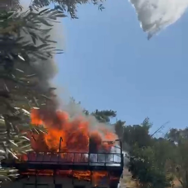 Evde çıkan yangın, ormana sıçramadan söndürüldü