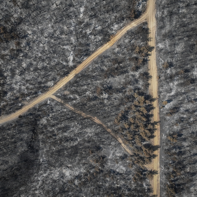 Çanakkale'de yangında zarar gören alanlar dronla görüntülendi