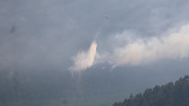 Denizli'deki orman yangını 2'nci gününde; alevler büyük ölçüde kontrol altına alındı