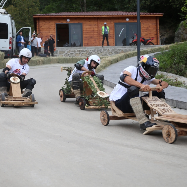 Rize'de "15. Geleneksel Red Bull Formulaz Tahta Araba Şenliği" düzenlendi