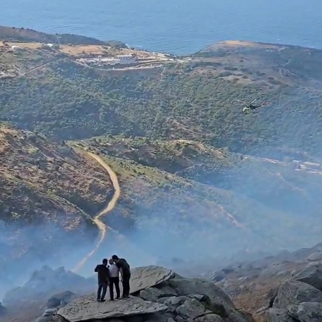 Marmara Adası'ndaki orman yangınına müdahale sürüyor