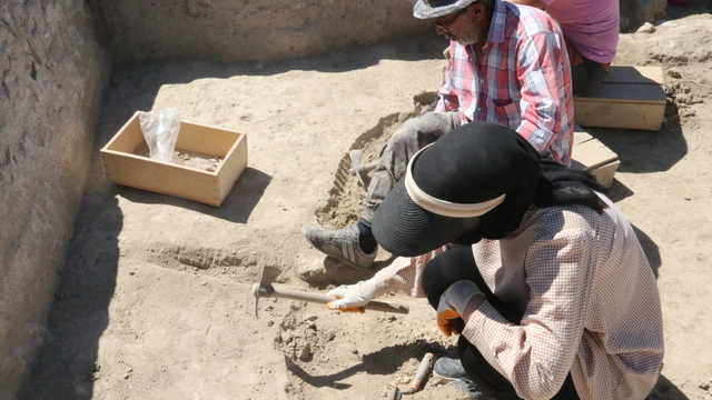 Depremde hasar alan Arslantepe Höyüğü'ndeki kale duvarları onarılıyor