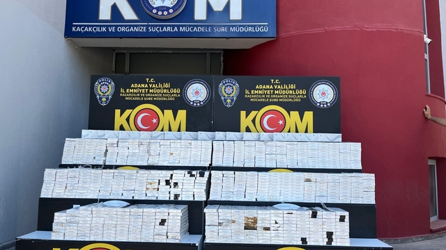 Adana'da 12 milyon 410 bin adet makaron ele geçirdi