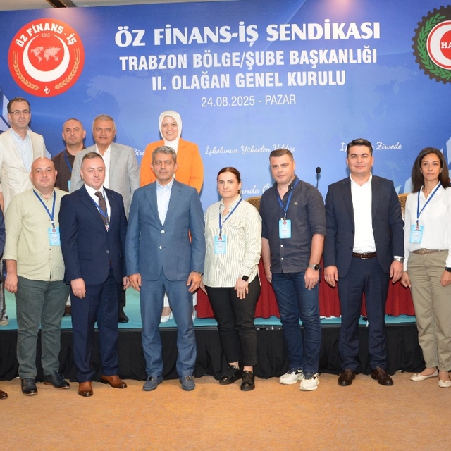 Öz Finans-İş Sendikası Trabzon Bölge Başkanlığına Alper Özağcı yeniden seçi...