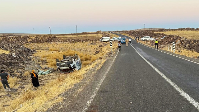 Şanlıurfa'da şarampole devrilen pikaptaki 2 kişi yaralandı