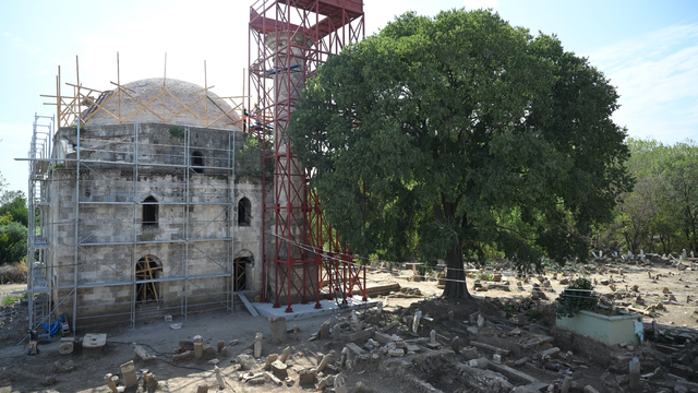 Edirne'de yalı camisi özelliğindeki Evliya Kasımpaşa Camisi'nin restorasyonu sürüyor