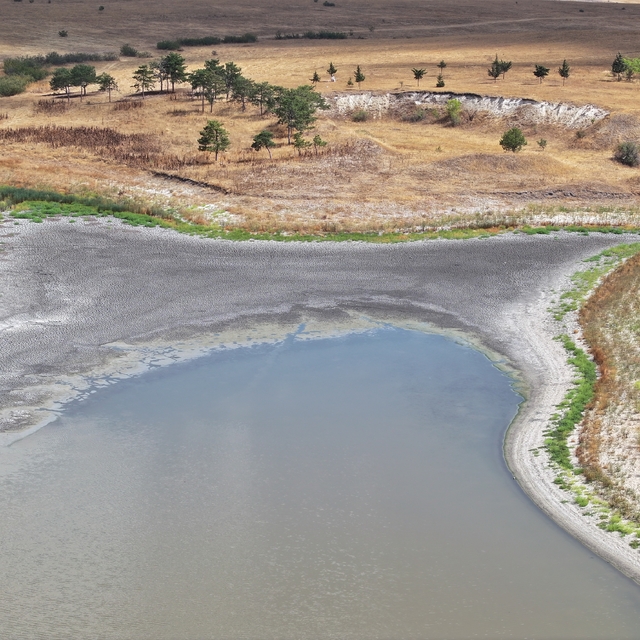 Edirne'deki Demirhanlı Göleti'nin suyu kuraklık nedeniyle tükenmek üzere