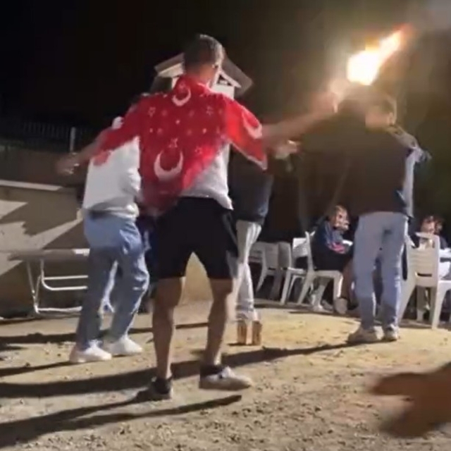 Asker eğlencesinde tabancayla havaya ateş açtılar; o anlar kamerada