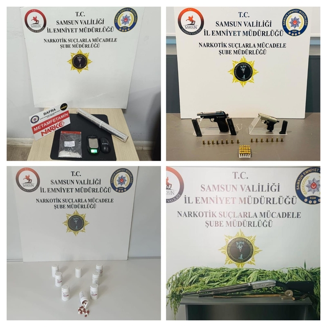 Samsun'da uyuşturucu ve ruhsatsız silah operasyonunda 7 kişi yakalandı