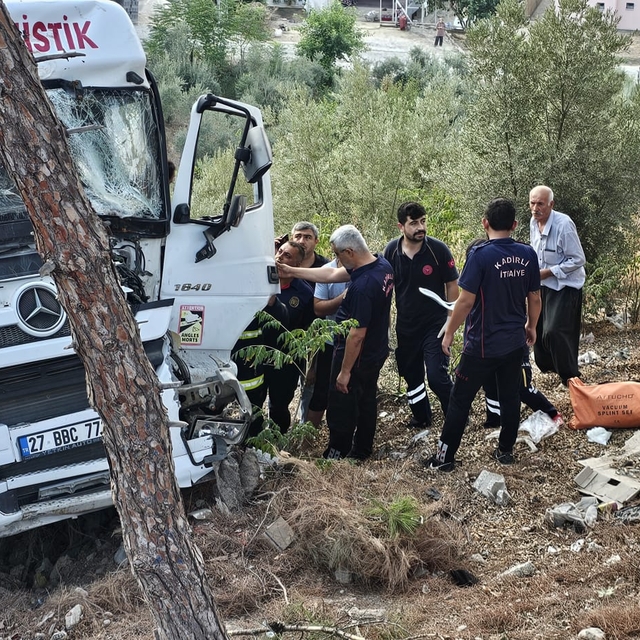 Osmaniye'de ağaca çarpan tırın sürücüsü yaralandı