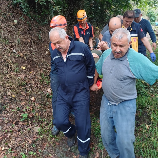 Giresun'da uçurumdan düşen kişi hastanede tedavi altına alındı