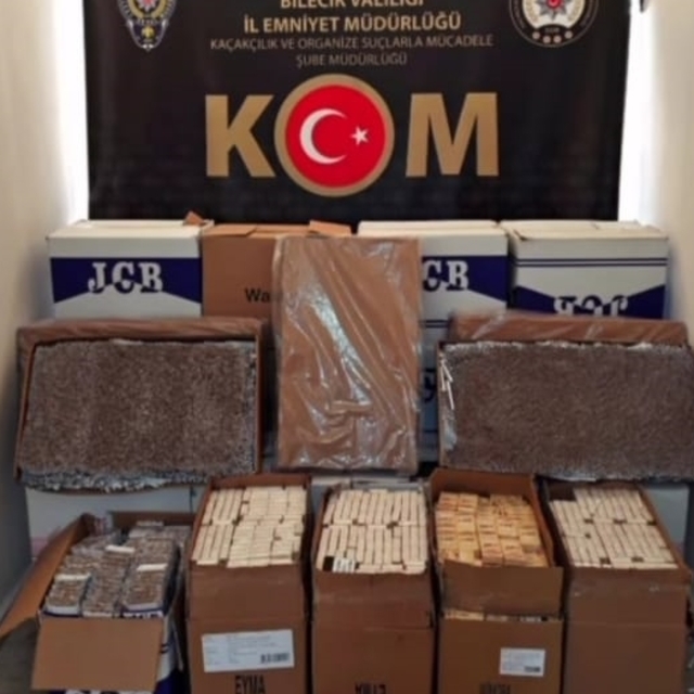 Bilecik'te kaçakçılık operasyonunda 226 bin makaron ele geçirildi