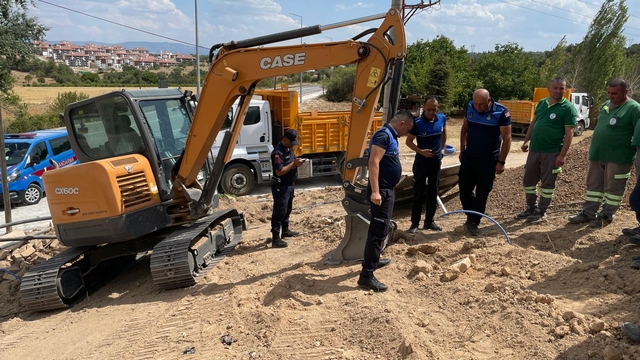 Denizli'de peyzaj düzenlemesinde Roma dönemine ait mezar taşı bulundu