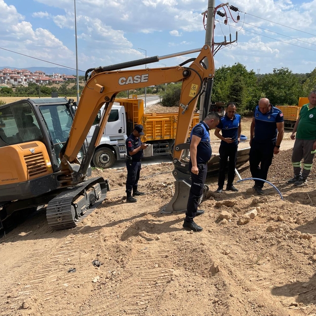 Denizli'de peyzaj düzenlemesinde Roma dönemine ait mezar taşı bulundu