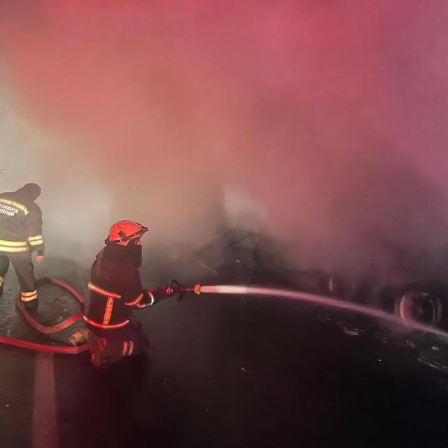 Diyarbakır'da park halindeki tır yandı