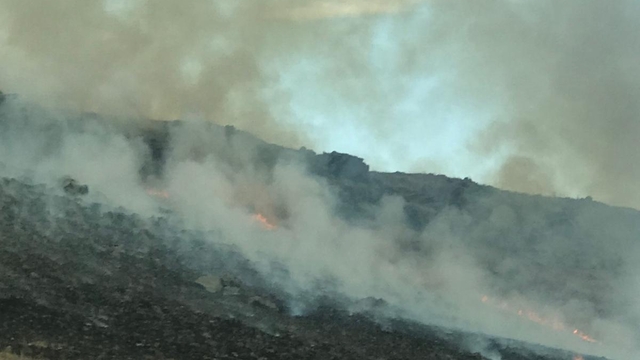 Kars'ta askeri tatbikat alanında çıkan anız yangını söndürüldü