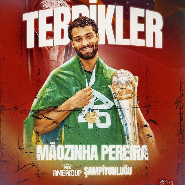 Manisa Basket'te Pereira'nın şampiyonluk sevinci