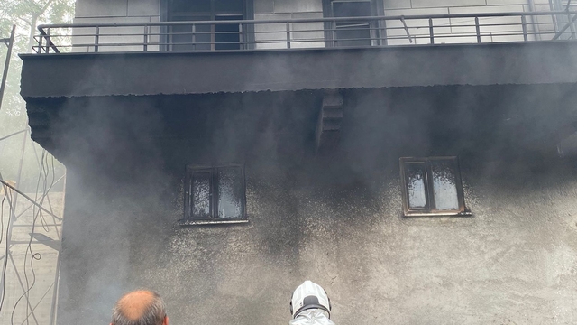 Tokat'ta çıkan yangında evde hasar oluştu