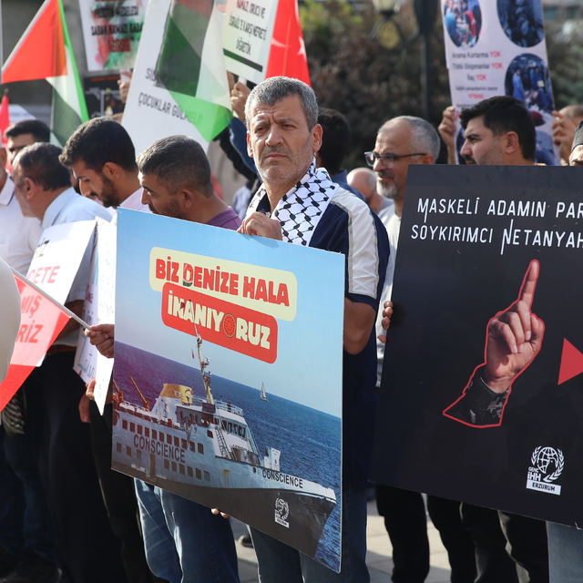 Erzurum'dan Filistin'e ve Küresel Sumud Filosu'na destek