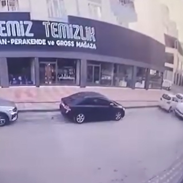 Tokat'ta cip ile otomobilin çarpışması kamerada