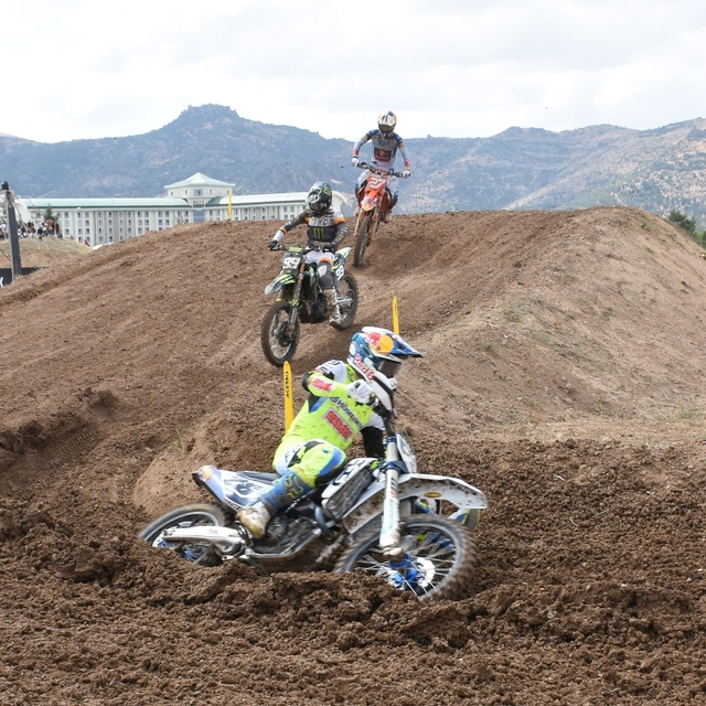 Dünya Gençler Motokros Şampiyonası'nın Türkiye etabında Simon Langenfelder...