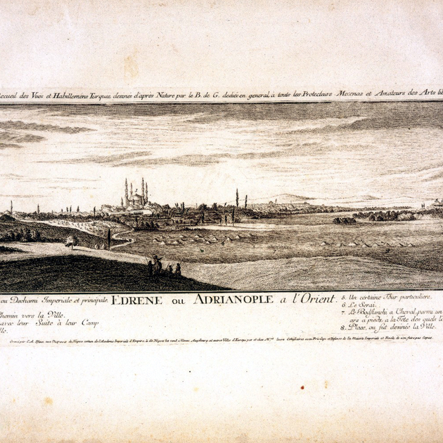 Edirne'de 1700'lü yıllara ait gravür, Osmanlı ordusunun saray çevresindeki...
