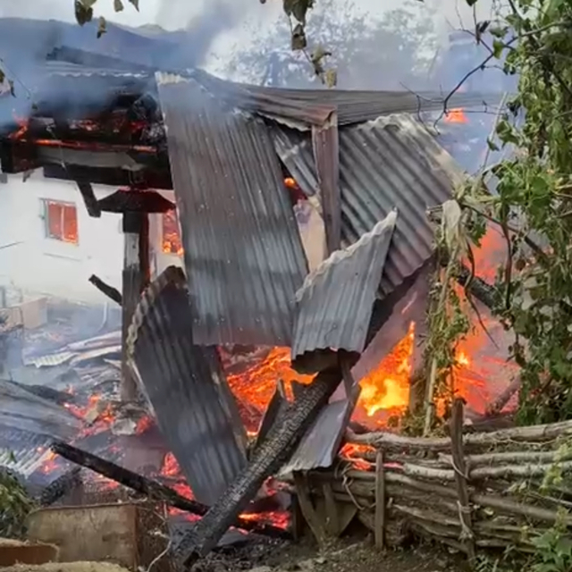 Artvin'de çıkan yangında 4 ev kullanılamaz hale geldi