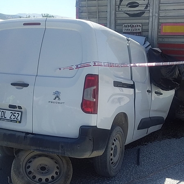 Elazığ'da park halindeki tıra çarpan hafif ticari aracın sürücüsü öldü