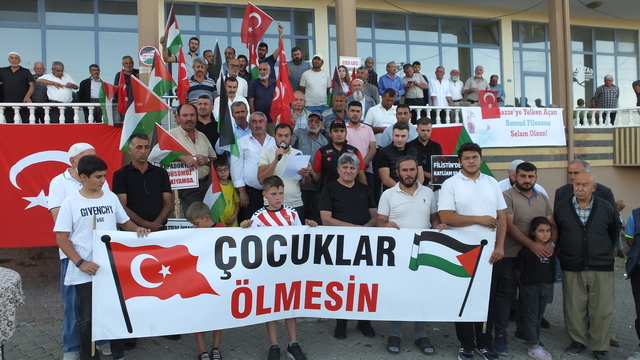 Nevşehir'de köy halkından Filistin ve Küresel Sumud Filosu'na destek eylemi