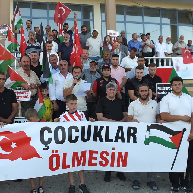 Nevşehir'de köy halkından Filistin ve Küresel Sumud Filosu'na destek eylemi