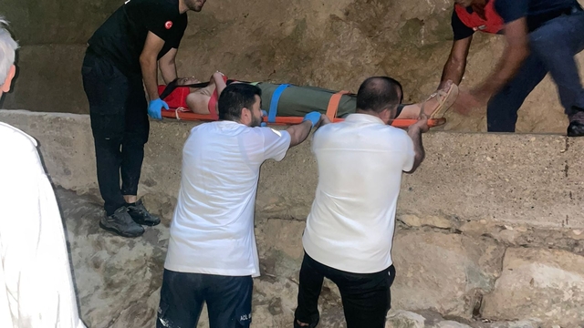 Hatay'da Titus Tüneli'nde düşen kadın yaralandı