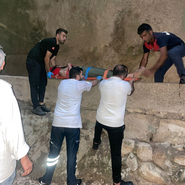 Hatay'da Titus Tüneli'nde düşen kadın yaralandı
