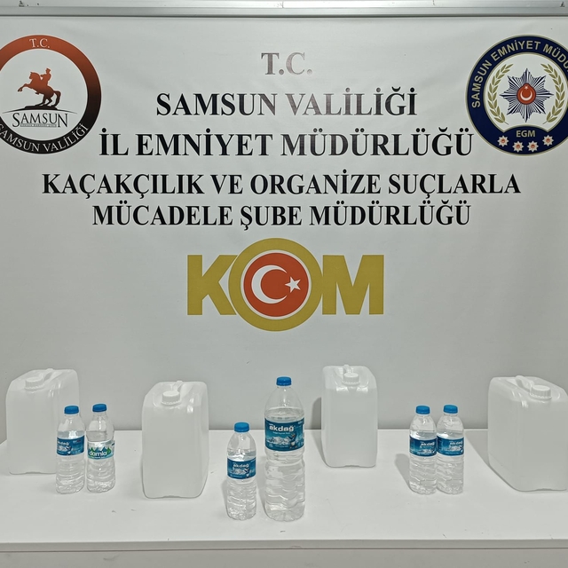 Samsun'da sahte içki operasyonunda 1 şüpheli yakalandı