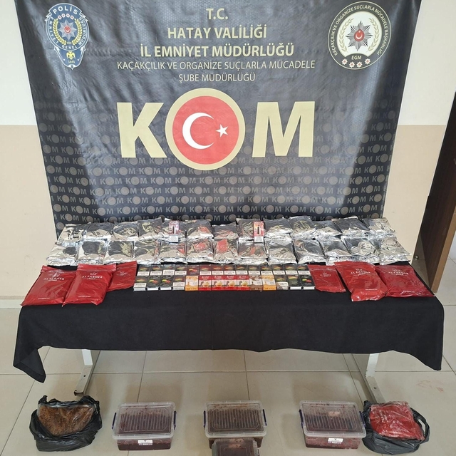 Reyhanlı ilçesinde 61 kilogram kaçak nargile tütünü ele geçirildi