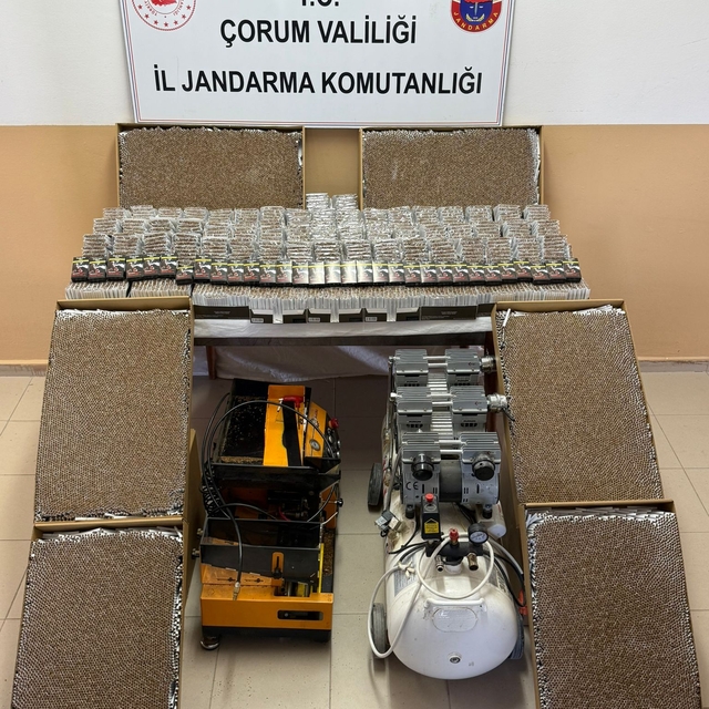 Çorum'da 56 bin 980 doldurulmuş makaron ele geçirildi