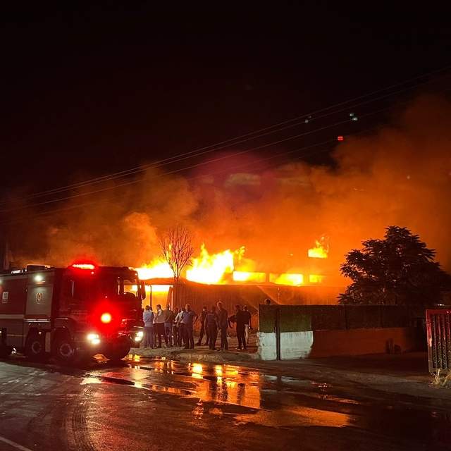 İzmir'de mobilya fabrikasında yangın