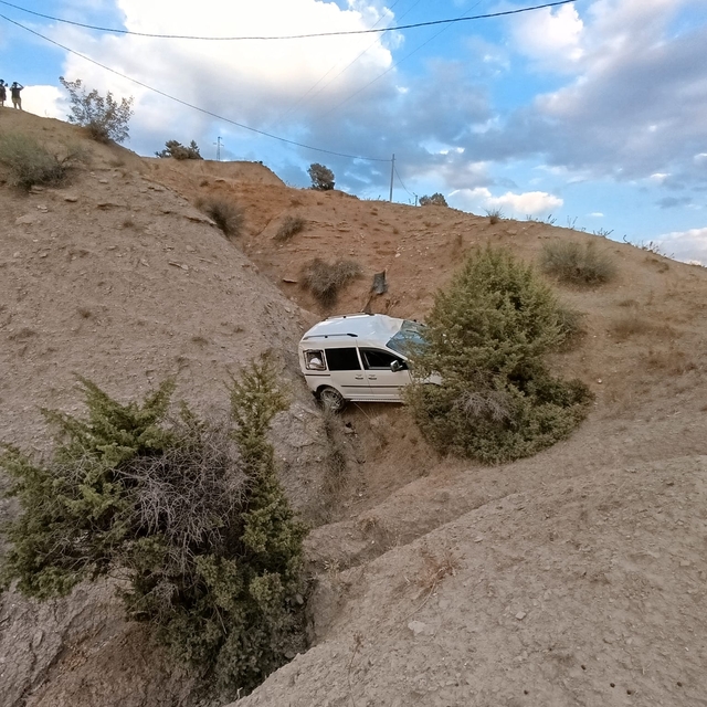Siirt'te şarampole devrilen hafif ticari araçtaki 2 kişi yaralandı
