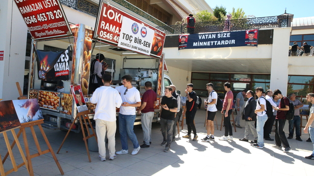 Afyonkarahisar yangınında şehit düşen orman işçileri için lokma hayrı