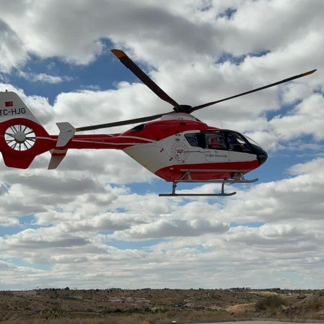 Nevşehir'de hasta bebek, ambulans helikopterle Ankara'ya sevk edildi