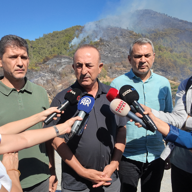 AK Parti Antalya Milletvekili Çavuşoğlu, Alanya'da yangın bölgesini ziyaret...