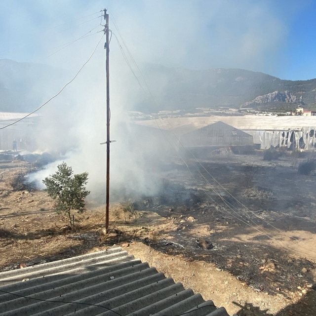 Mersin'de serada çıkan yangın söndürüldü