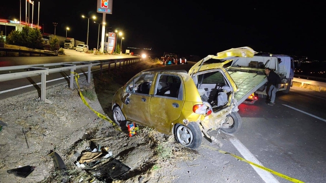 Kırıkkale'de devrilen otomobildeki 1 kişi öldü