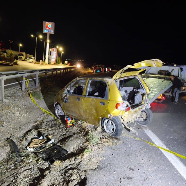 Kırıkkale'de devrilen otomobildeki 1 kişi öldü
