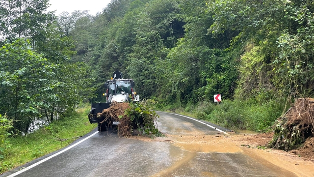 Trabzon'un bazı ilçelerinde heyelanlar meydana geldi