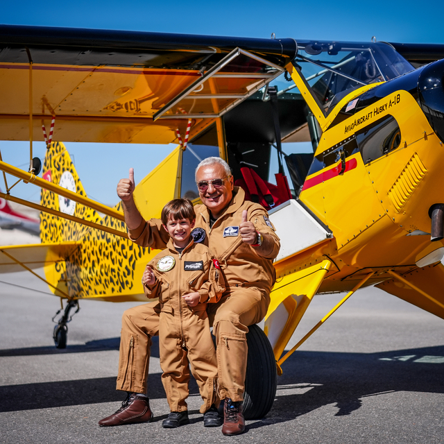 Dede ile torunu Eskişehir'de gösteri uçuşu yaptı