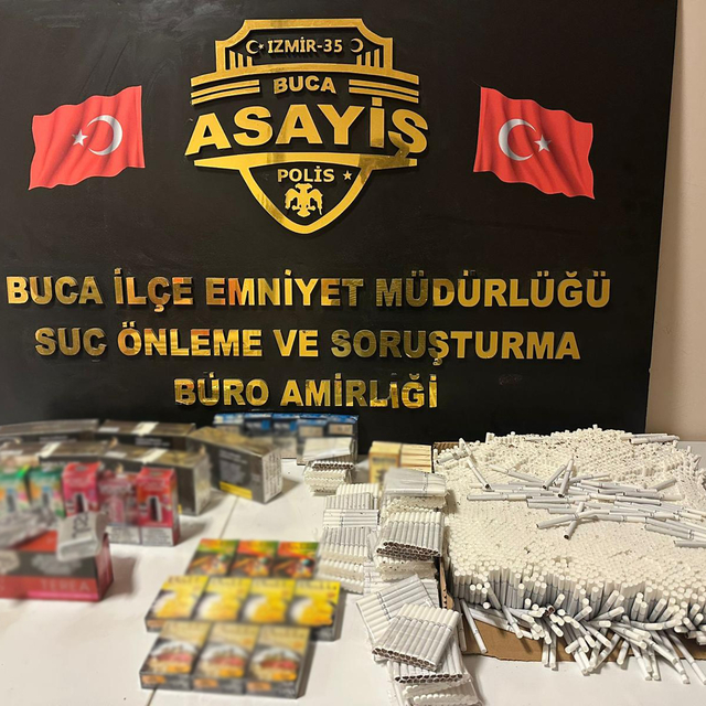 Buca'da kaçak sigara operasyonunda 2 şüpheli yakalandı