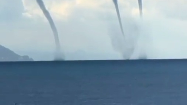 Giresun'da denizde 3 ayrı noktada hortum oluştu